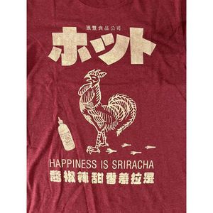 Vintage Graphic Tee Sz S Red Ripple Junction Sriracha Rooster Cotton Polyester